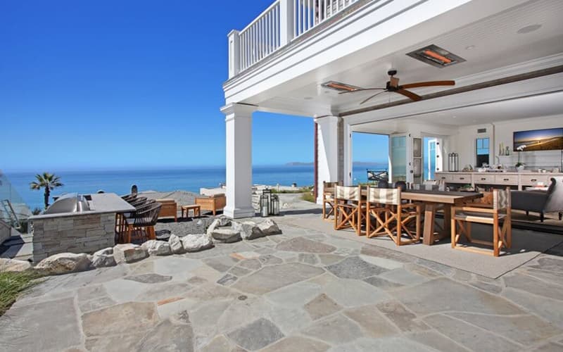 infratech heaters flush mount in a covered patio overlooking a coastal setting